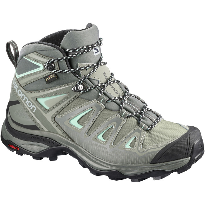 Chaussures De Randonnée Salomon Femme Grise / Noir - Salomon X ULTRA 3 WIDE MID GTX® W - France (670